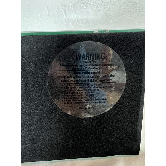 Modern Glass Crystal Studded Pillar Candle Holder Decor 10 Inch - Picture 6 of 9